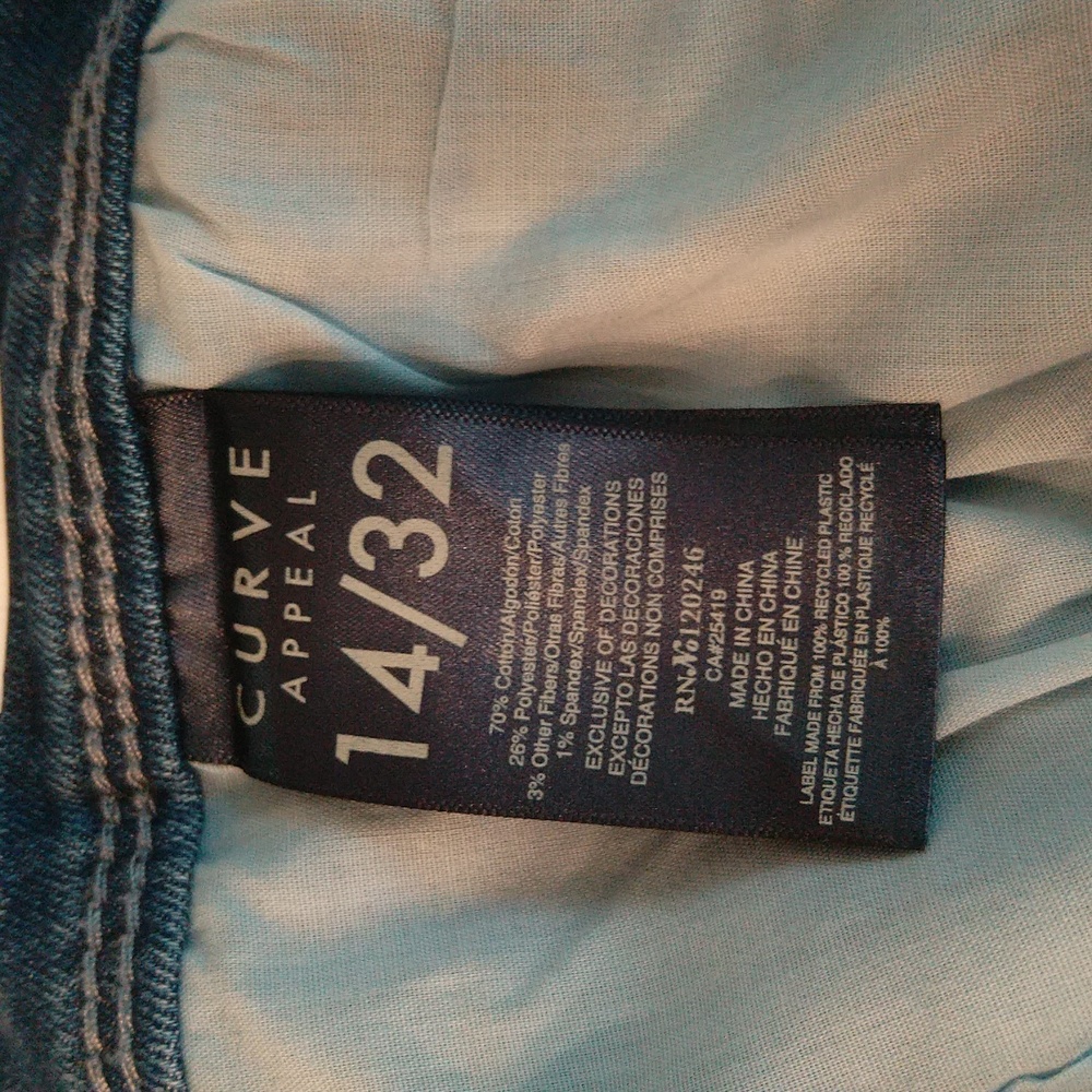 Curve Appeal High Rise Flare Classic Blue Jeans Women's Sz 14/30 NWT Comfy, Y2K - Picture 14 of 14